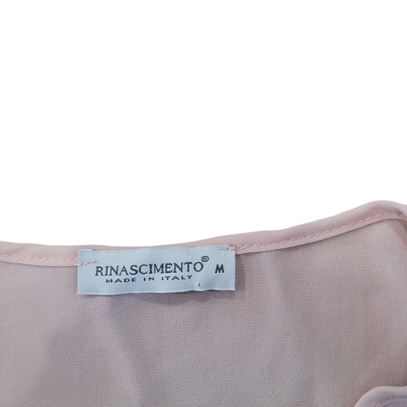 Rina SCIMENTO Italian Sequin Flutter Sleeve Blusa Blouse Size M - Picture 5 of 5